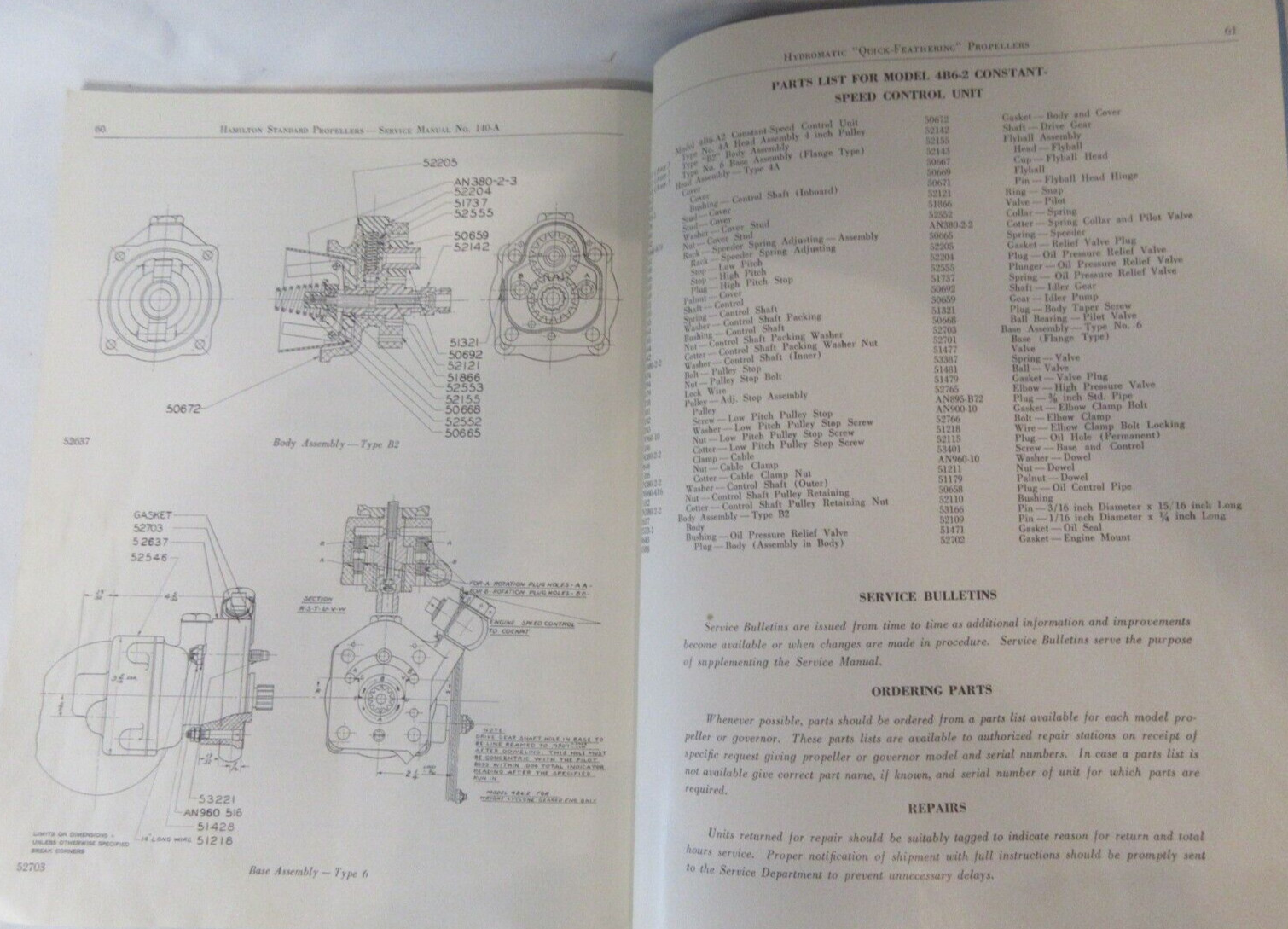 Hamilton Standard Hydromatic Quick-Feathering Propellers Service Manual VTG 1938