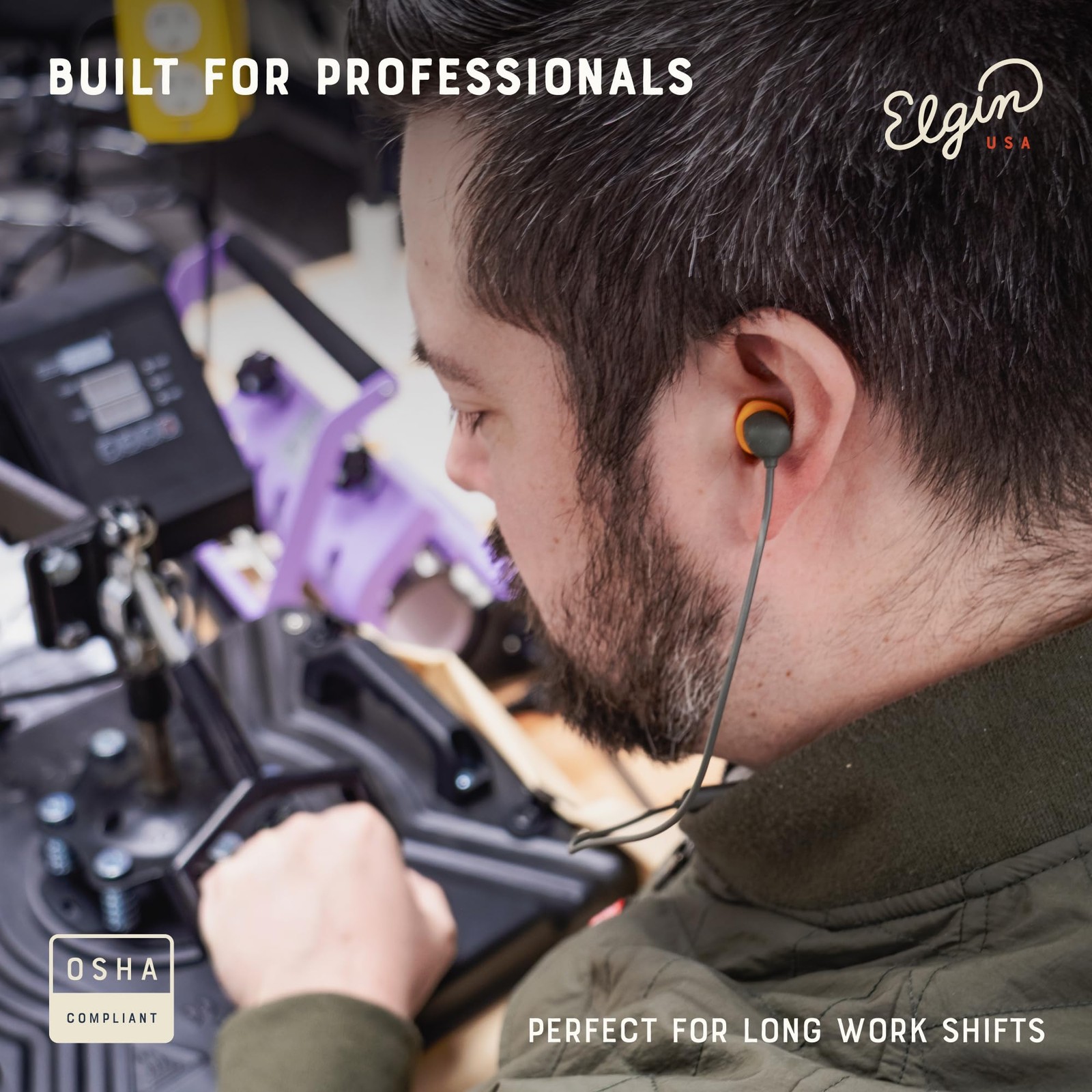 Bluetooth Noise-Isolating Earplugs, OSHA Compliant, 31dB NRR, 14-Hour Battery