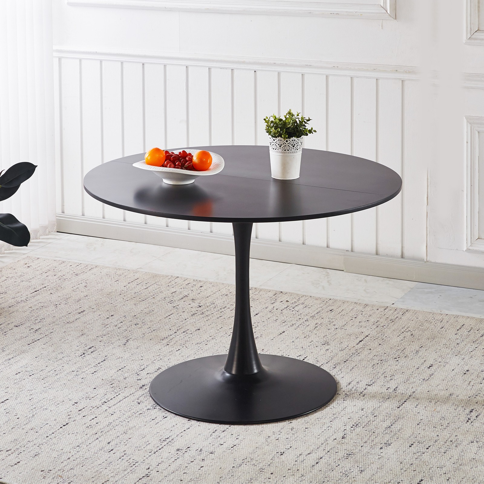 Round Tulip Dining Table 42'' Kitchen Table Pedestal Dining Table w/ MDF Top