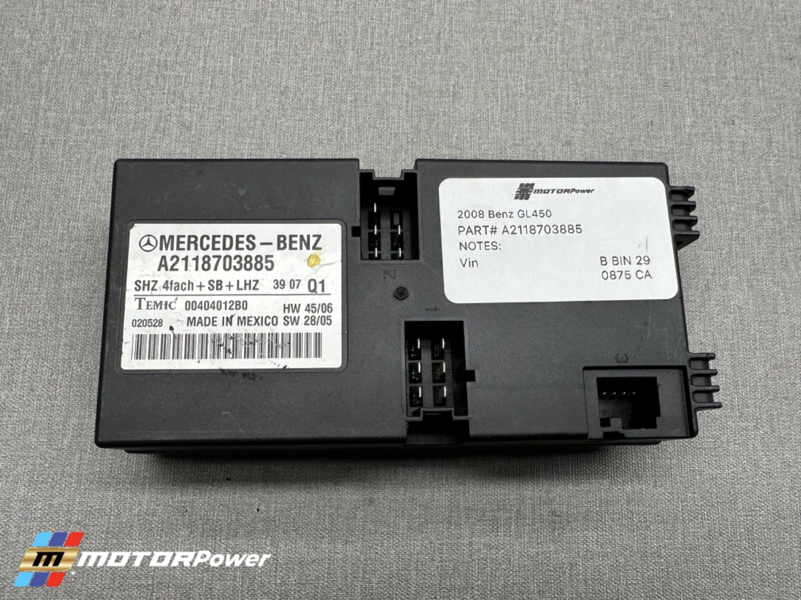 06-13 Mercedes Benz E320 GL450 GL550 Heated Seats Control Module OEM 2118703885