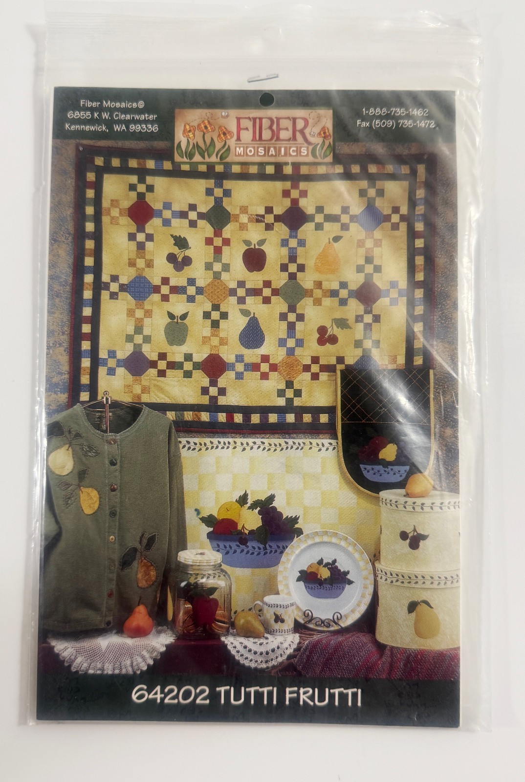 Fiber Mosaics Tutti Frutti Quilting Pattern Wall Hanging Harvest Jacket 64202