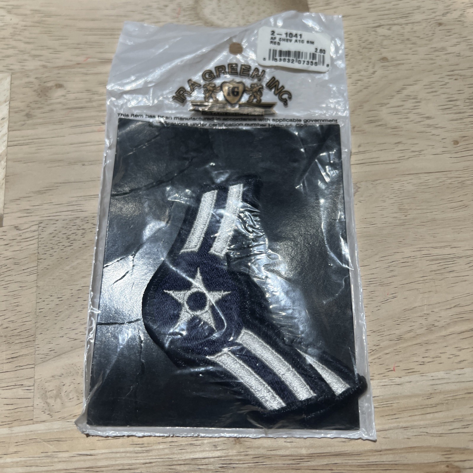 New In Bag Military Air Force Small A1C E-3 Blues Rank Patch Set