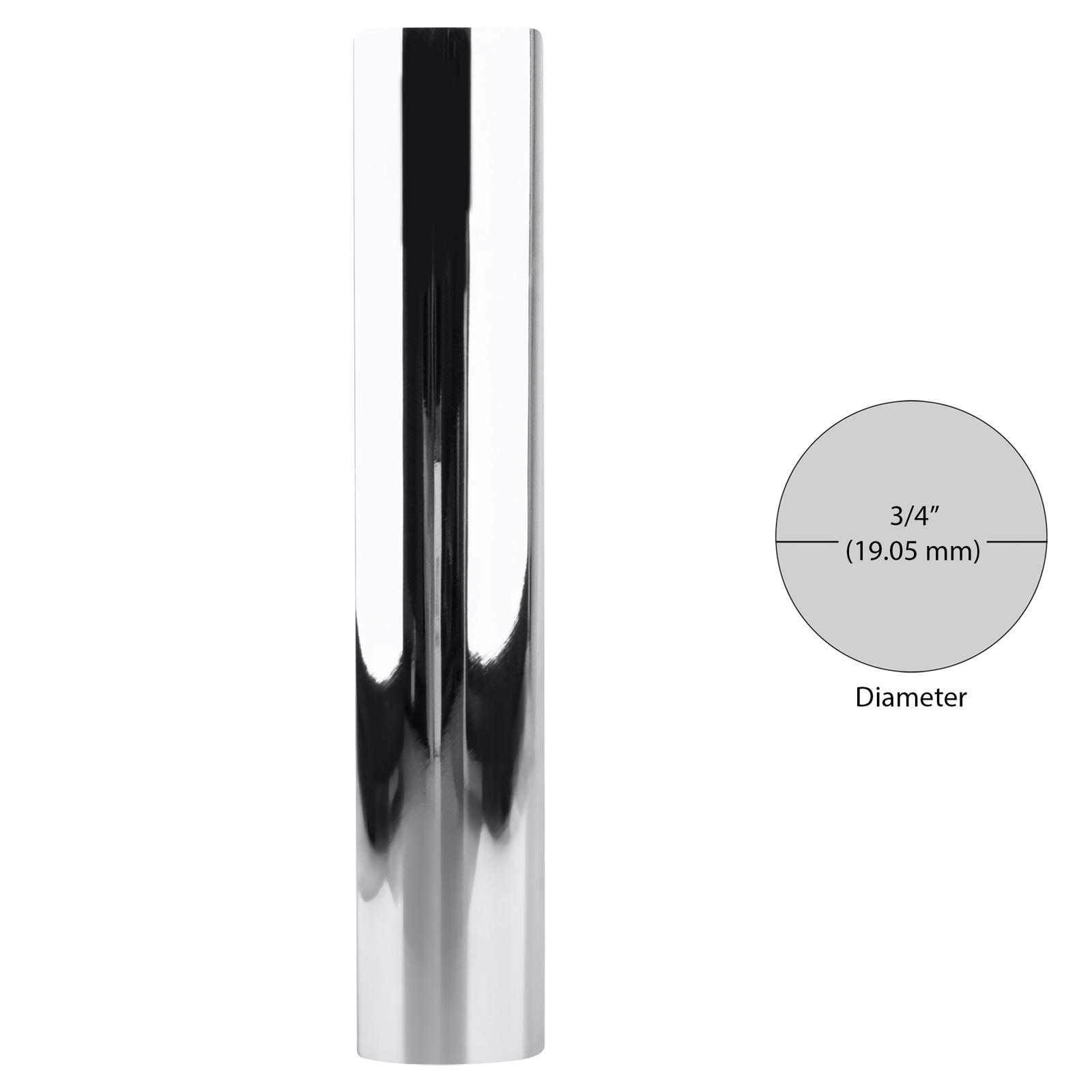 CRL S0B344PS 316 Polished Stainless 3/4" Diameter by 4" Long Standoff Base