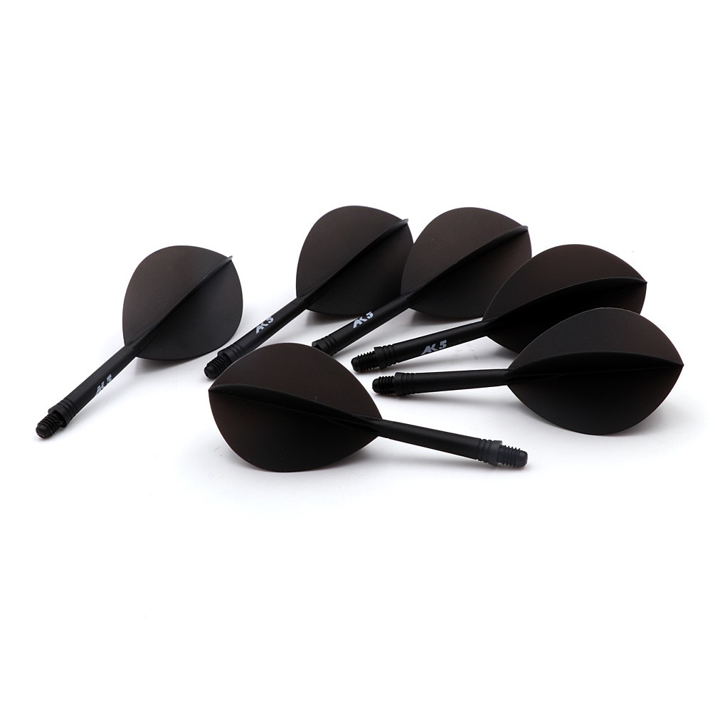 CUESOUL Integrated Dart Shaft and Flights 6 Pieces Teardrop Shape-Black 28mm