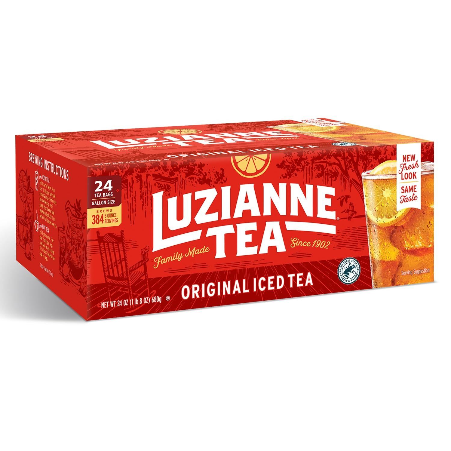 Luzianne Unsweetened Iced Tea Bags, Gallon Size, 24Ct Box (Pack of 1)