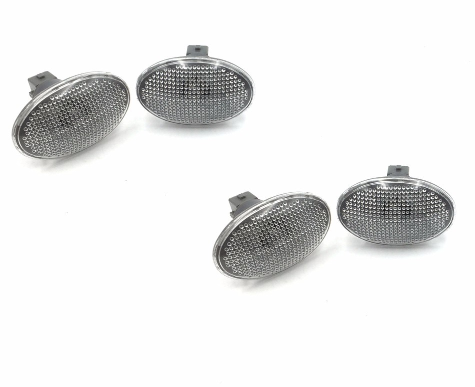 4PCs Clear Side Fender Signal w/ Light For 1999-2010 Ford F-350/F-450 Super Duty