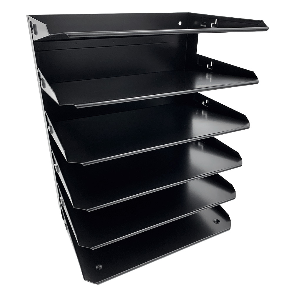 Huron Horizontal 6 Slot Steel Desk Organizer/Sorter Black  HASZ0157/OUT OF STOCK