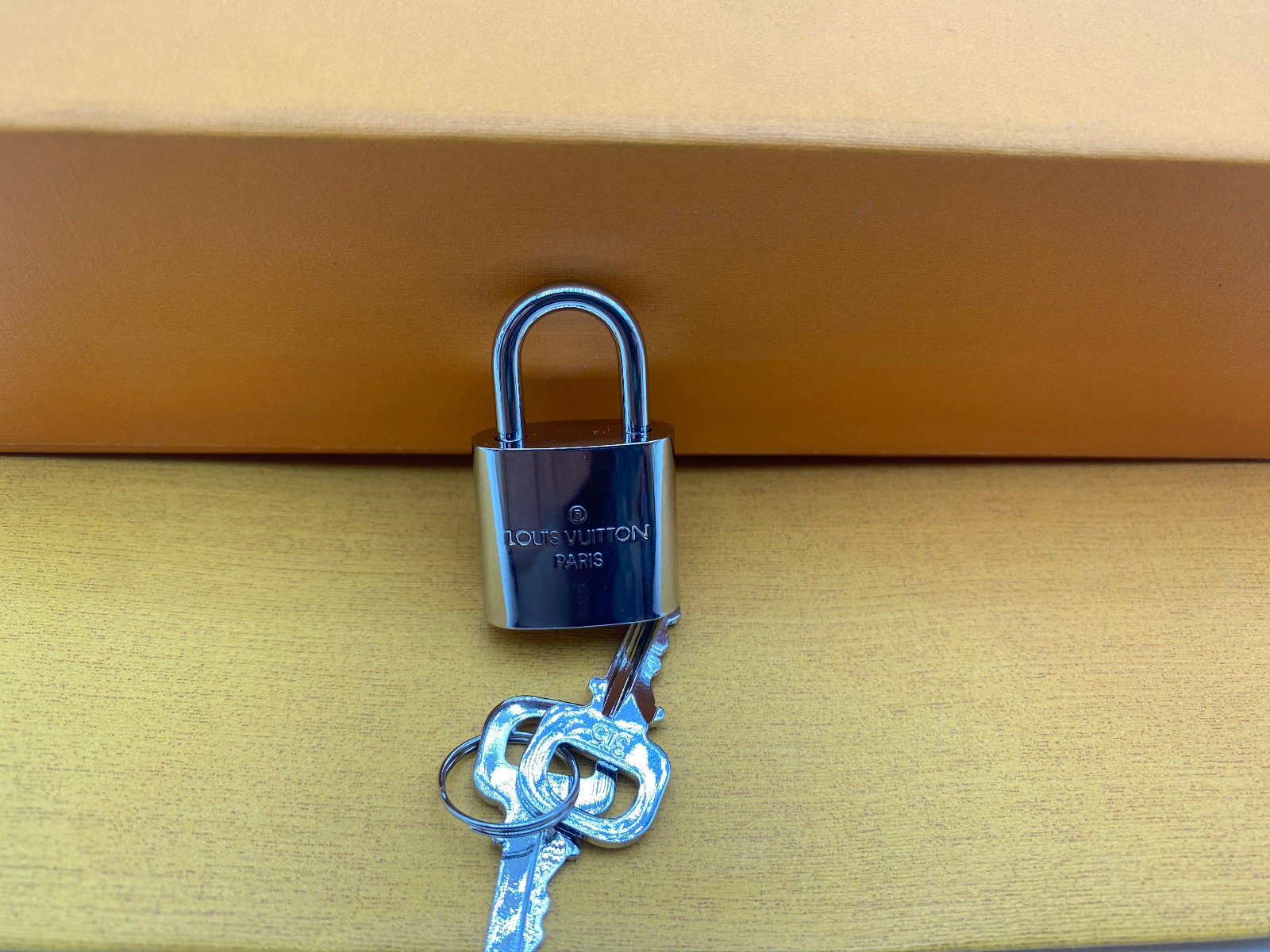 Louis Vuitton PadLock Lock 2 Key Brass Silver Reflective Number 315