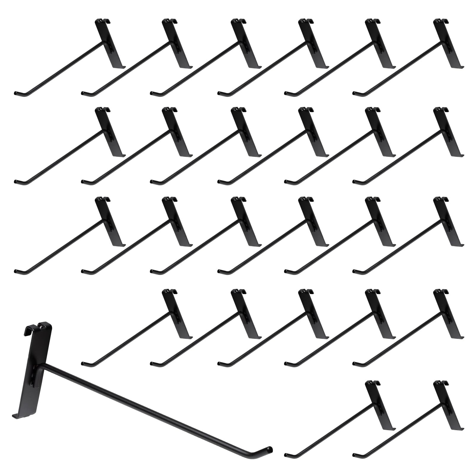 40 Pack 10 Inch Gridwall Hooks, Black, Grid Panel Hanging Hook, Retail, Storage