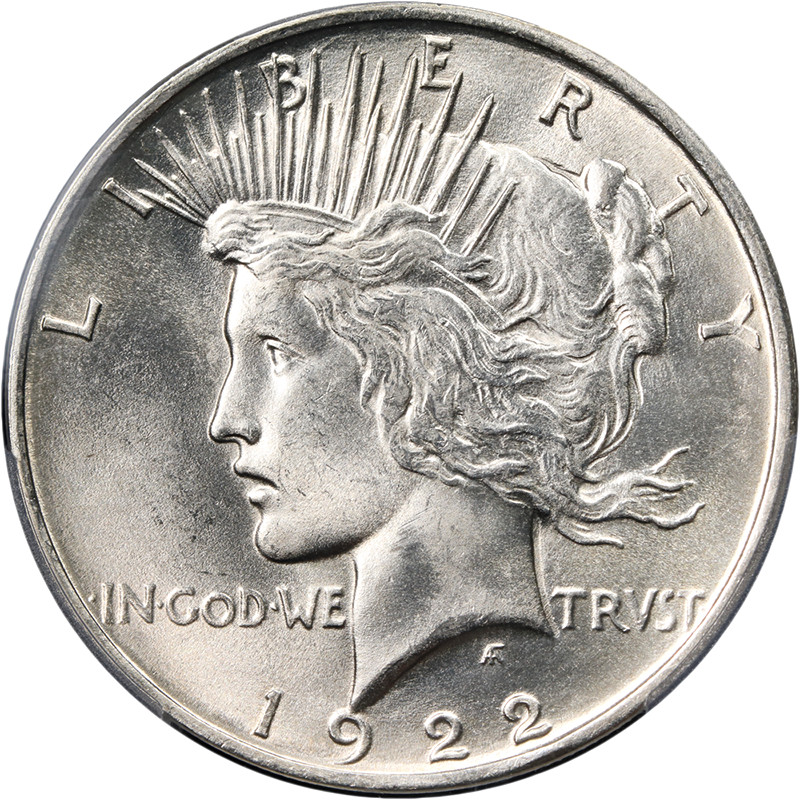 1922-D Peace Dollar PCGS Unc Details Blast White Superb Eye Appeal