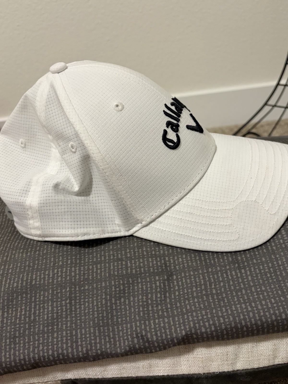 Callaway Odyssey White Adjustable Golf Hat 100% Polyester Embroidered Logo