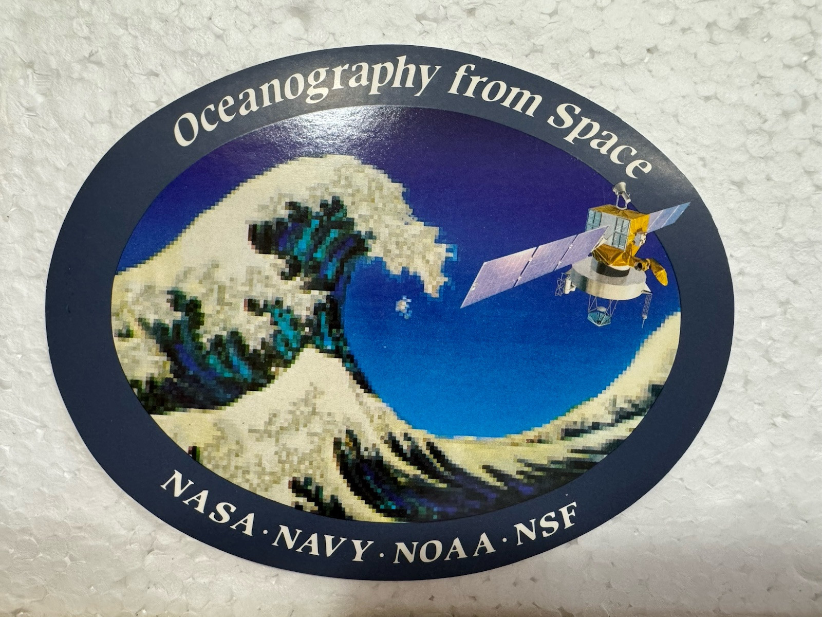 Vintage NASA Oceanography Sticker  - Navy NASA NOAA