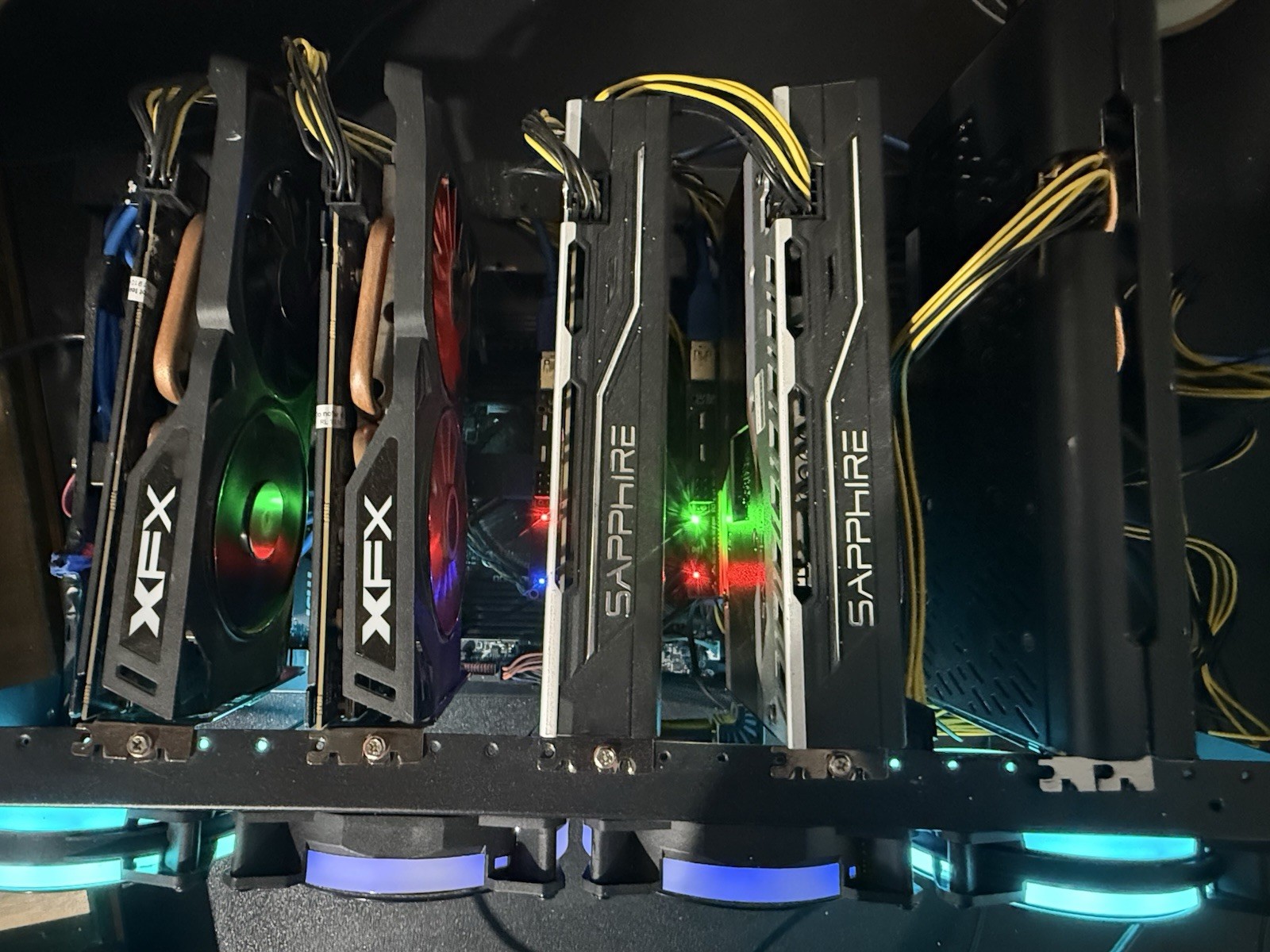 XFX Sapphire MSI RX 580 RX 470 Intel E5-2670 GPU Mining Rig RandomX Vertcoin