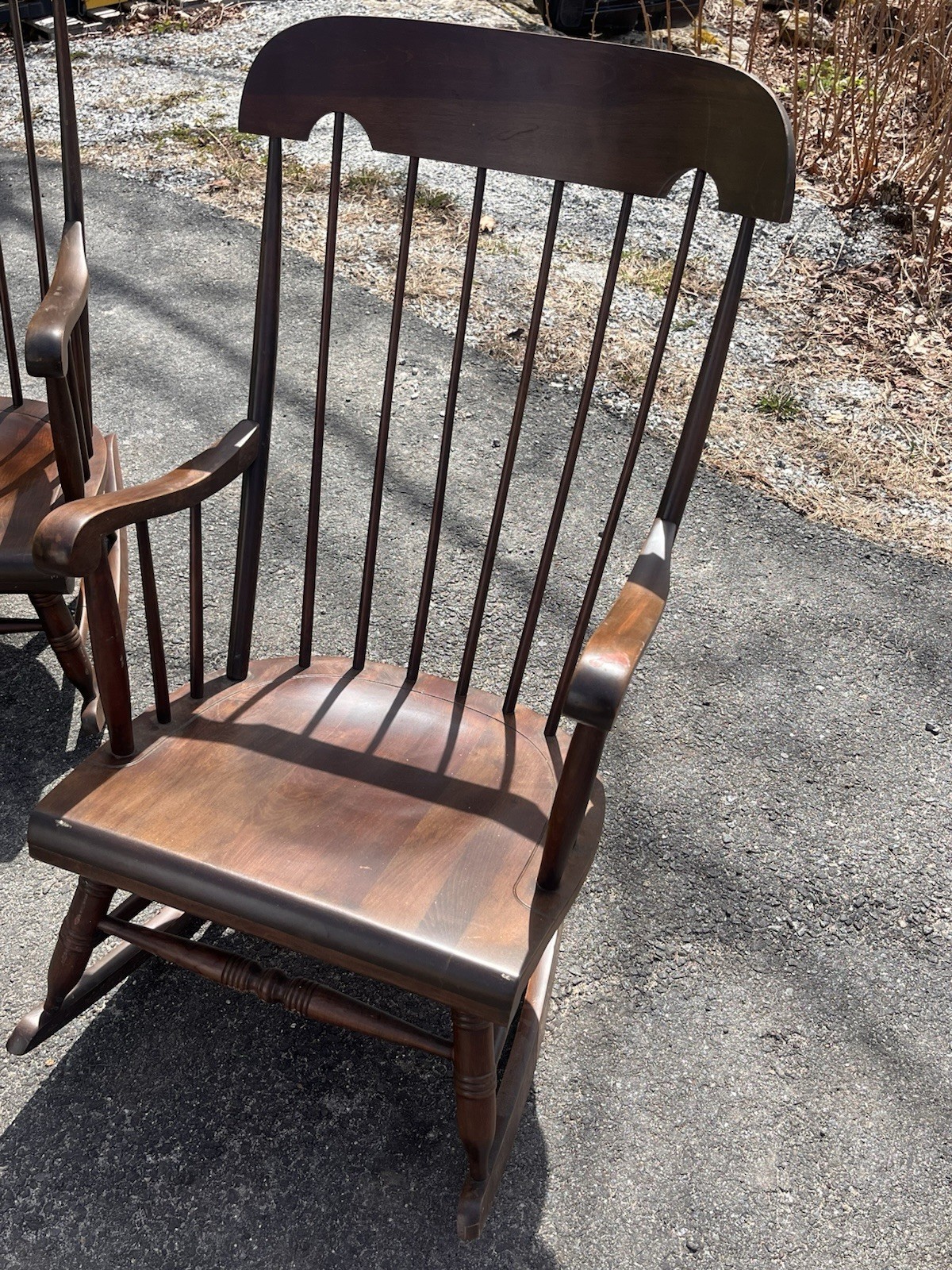 Vintage 1930 Nichols And  Stone Windsor Rocking Chair  Original Stamp