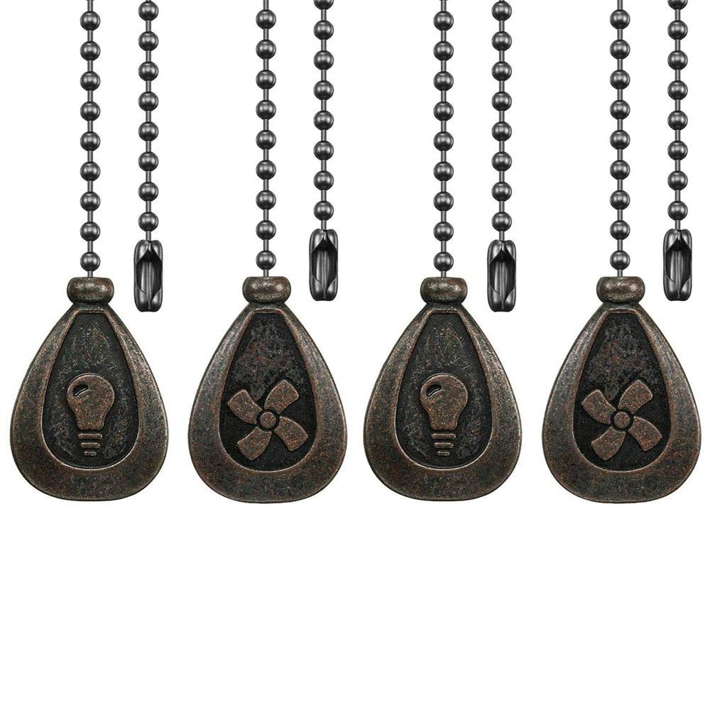 Dotlite Bronze Ceiling Fan Pull Chain Set, Decorative 12, 4 Pack