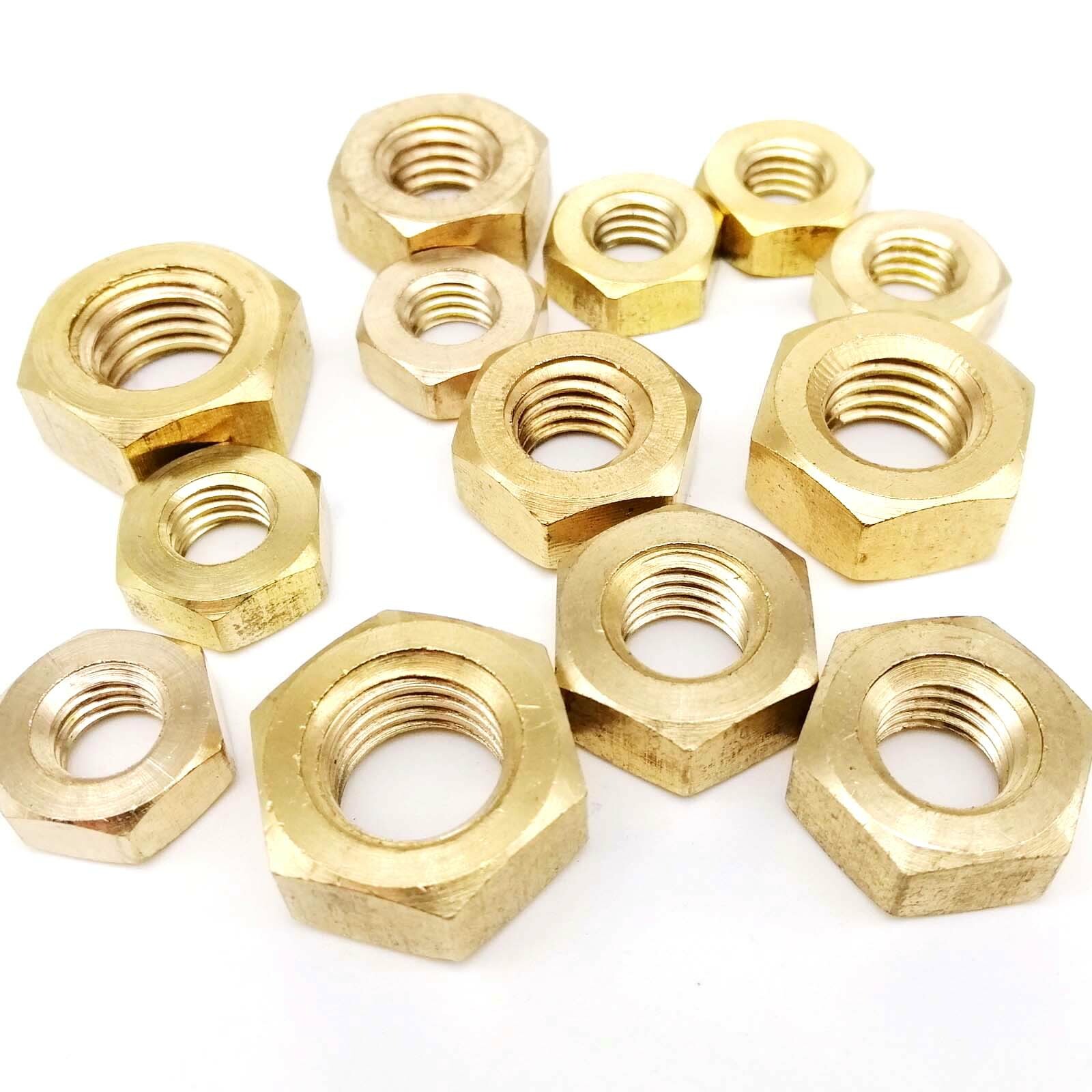5/100pcsSolid Brass Copper Hex Hexagon Nut M1 M1.2M1.4M1.6M2M2.5M3M4M5M6M8M10M12