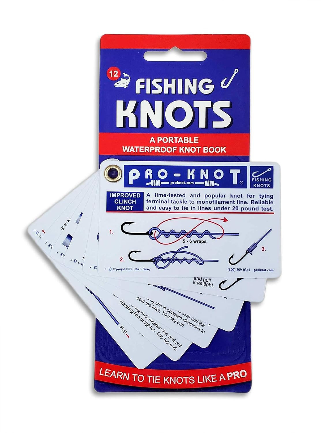 Pro-Knot Fishing Knots - Waterproof Knot Cards with 12 Best Fishing Knots | E...