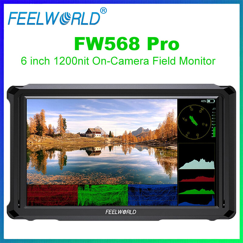 FEELWORLD FW568 Pro 6 inch 1200nit Field Monitor IPS FHD Screen for Cameras DSLR