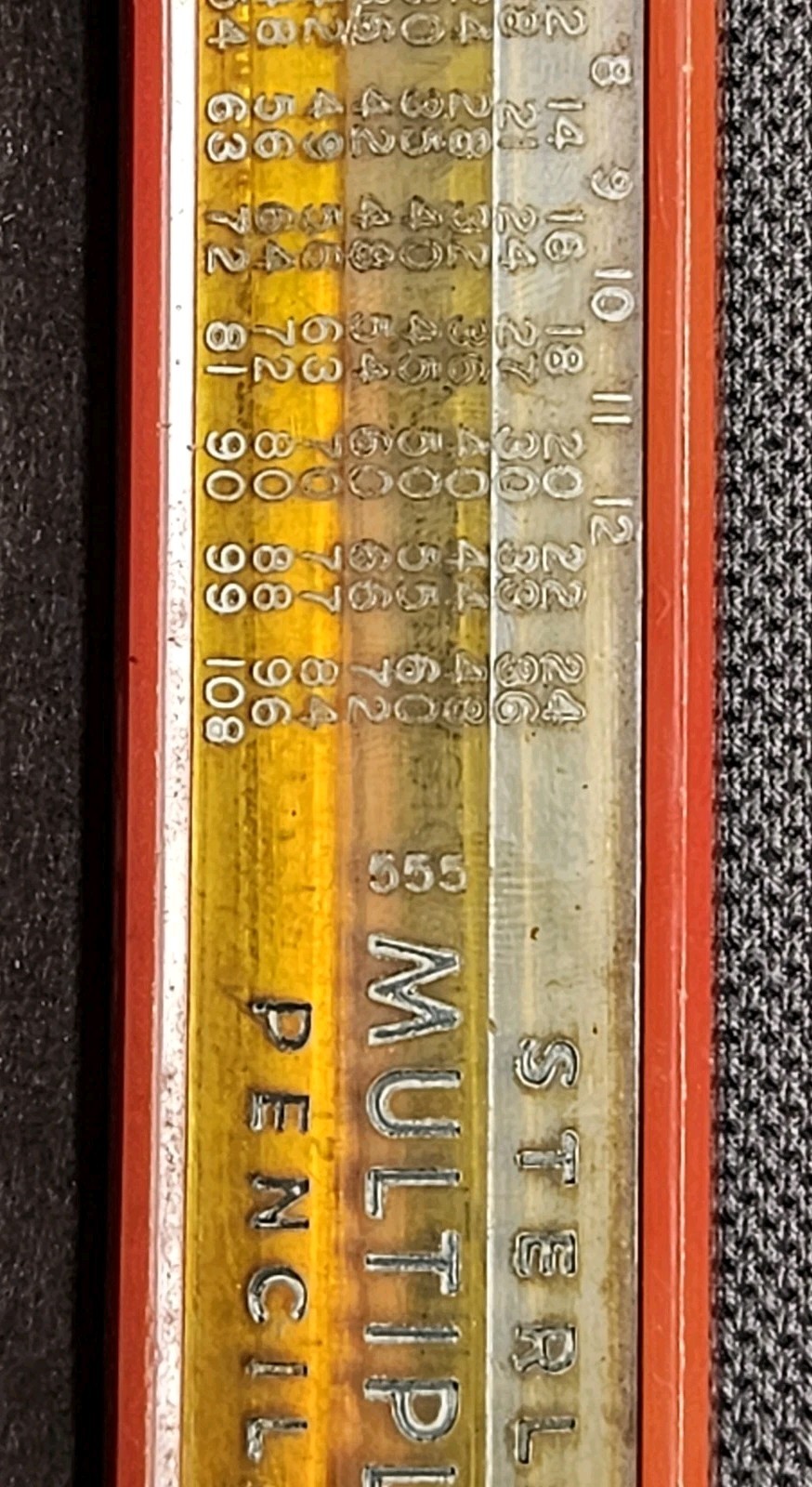 Vintage Sterling 555 Red Multiplier Pencil Box With Sharpener