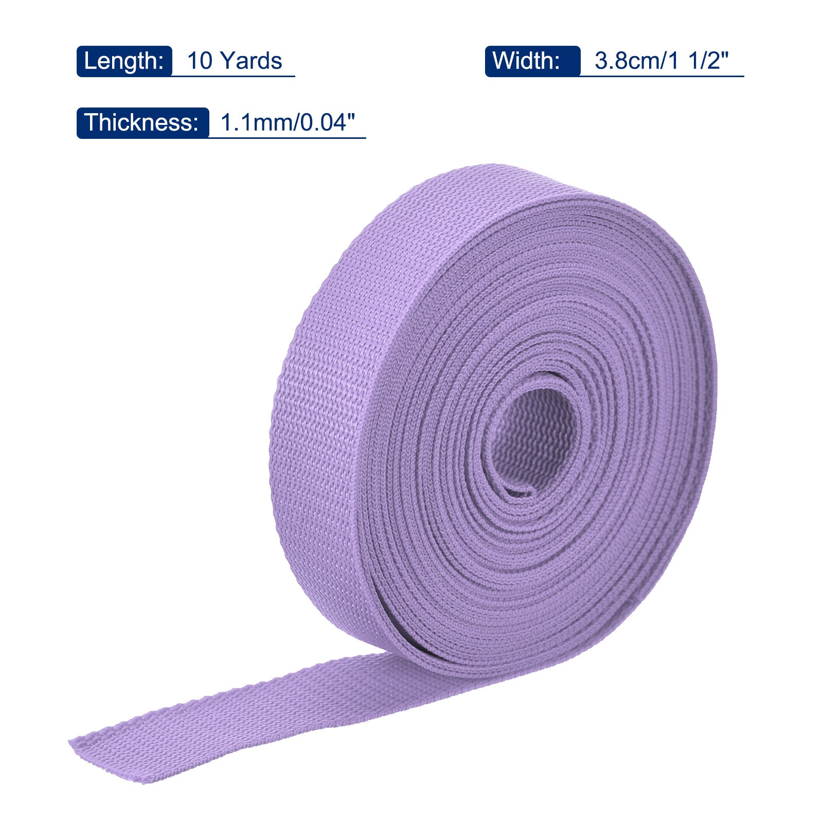 Lightweight Polypropylene Webbing Strap 3.8cm 10 Yard Lavender Purple