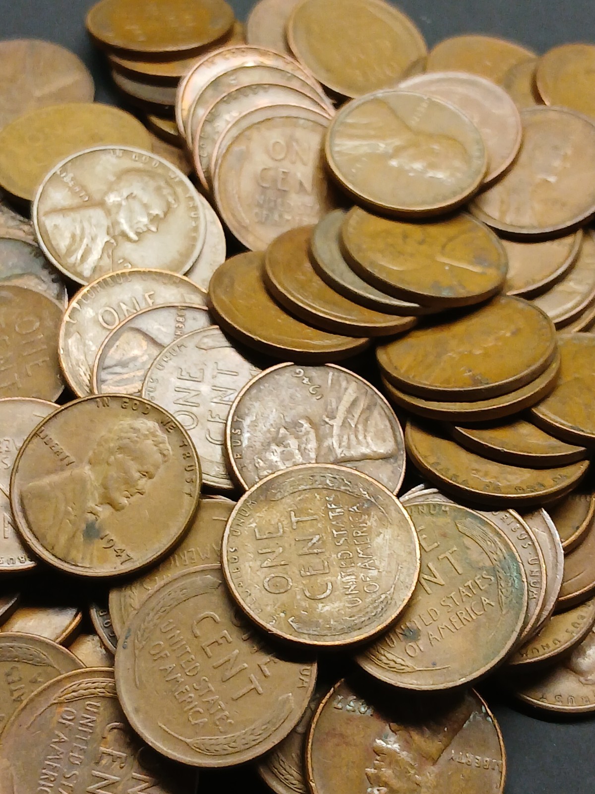 1909 -1958 Lincoln Wheat Penny P , D & S Lot of 25 Different Pennies