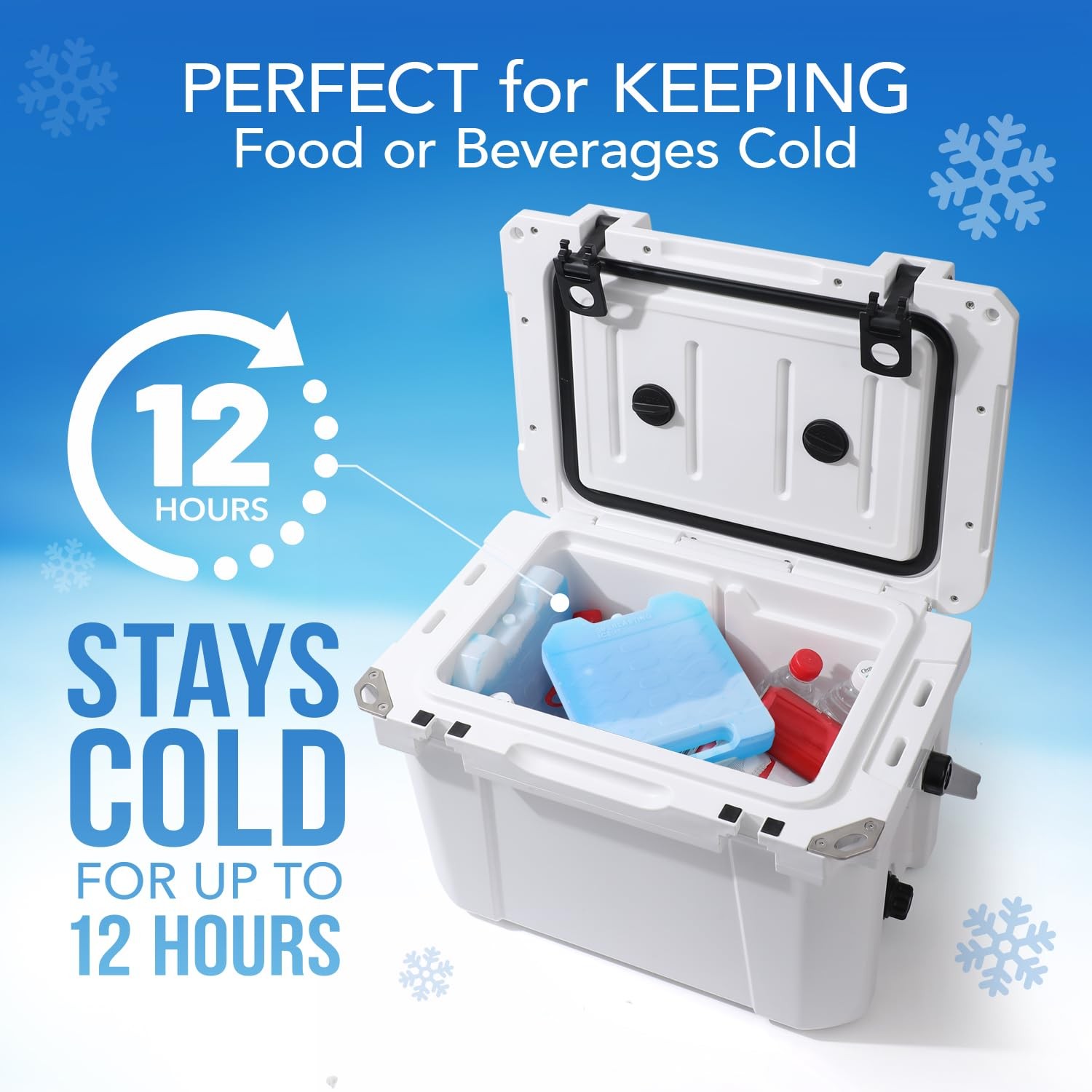 Large Reusable Ice Packs for Cooler with Handle (4 Pack) Long Lasting Coolnes...