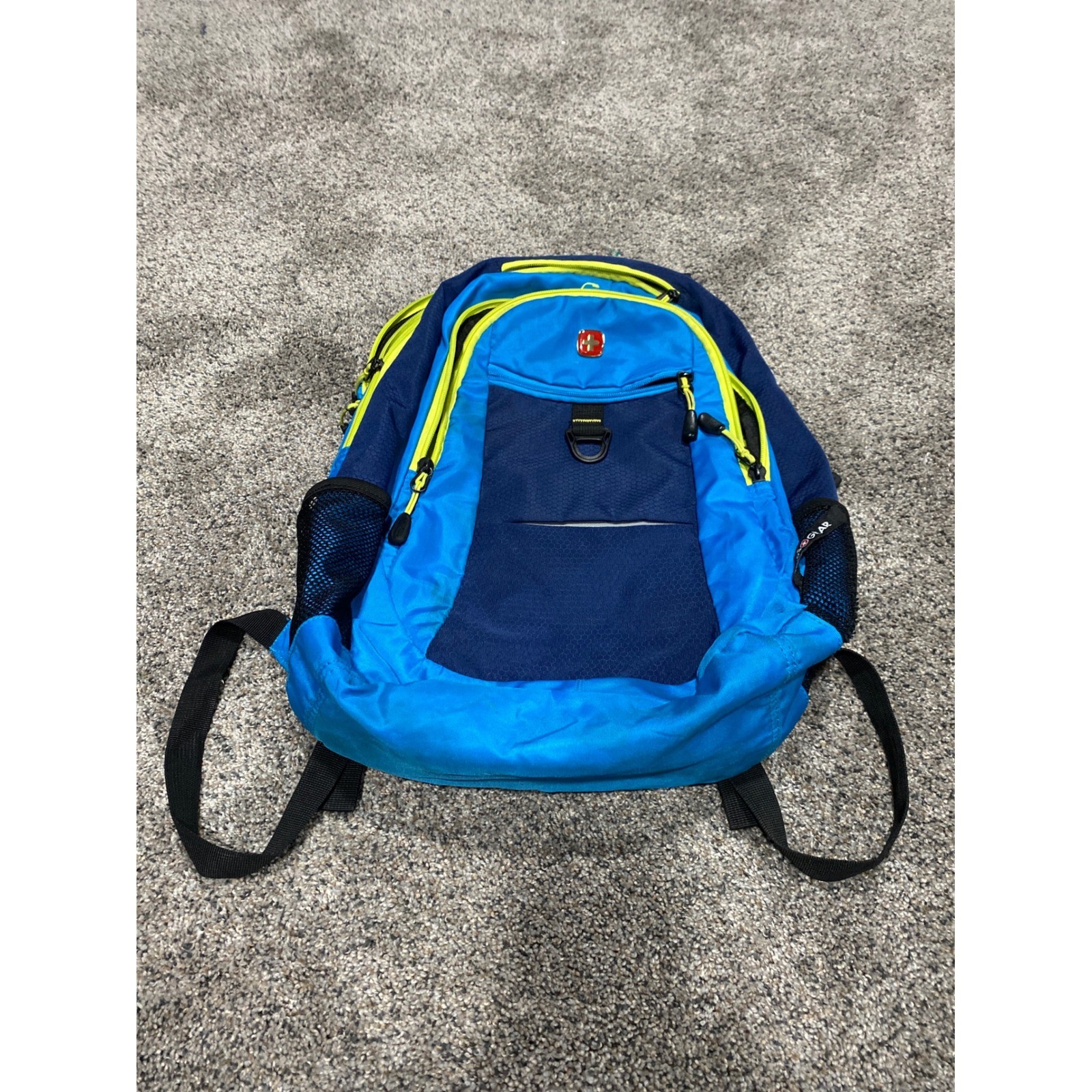 SwissGear Airflow Backpack Blue Navy Neon Yellow Laptop Bag Travel School