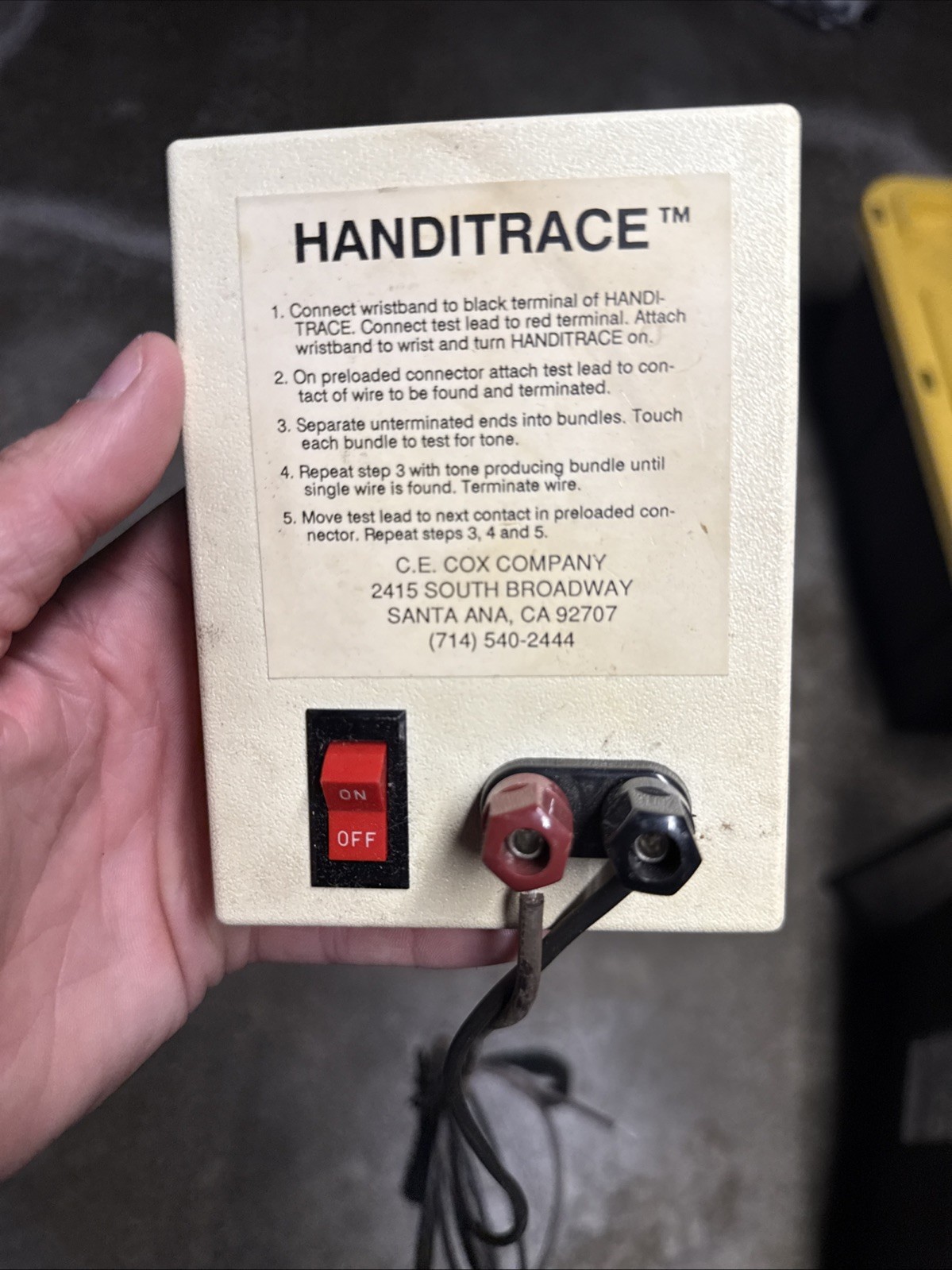 C.E. Cox HandiTrace CC-1-H Wire Tracer Tester Complete w/ Box & Leads