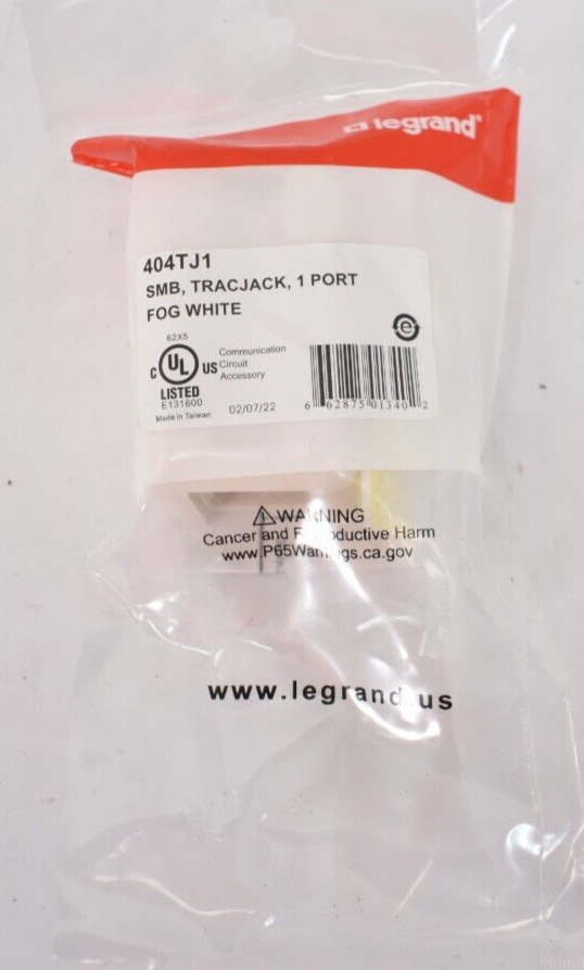 Legrand SMB TracJack 1 Port Fog White Finish 404TJI Genuine OEM Replacement