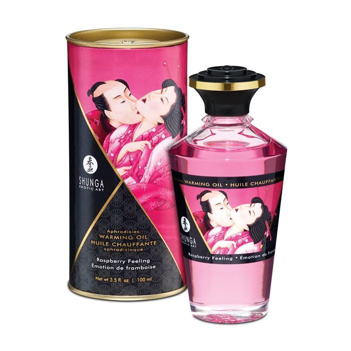 Shunga Warming Oil Raspberry Feeling 3.5 Oz