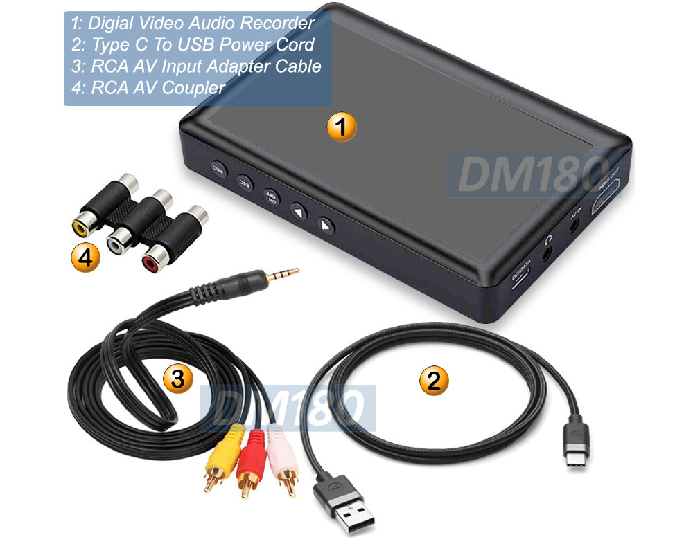 Portable Digital Video Recorder Player W/ HD 1080P RCA AV Output 4.3" LCD Screen