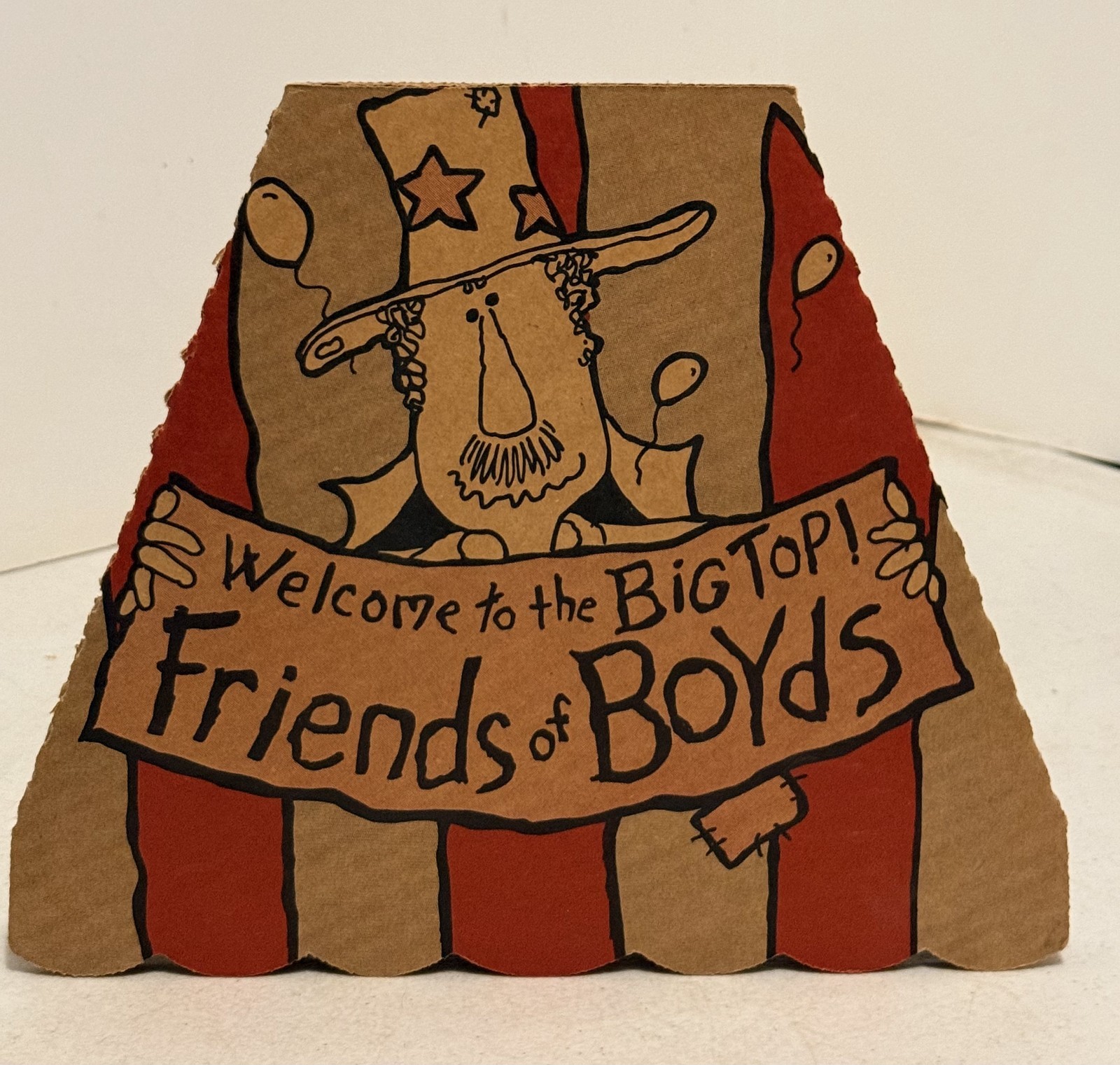 Friends of Boyds Cardboard Welcome To The Big Top NOS