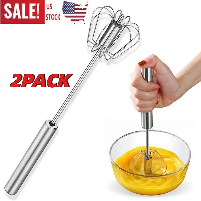 Semi-Automatic Egg Whisk Hand Push Egg Beater Stainless Steel Blender Mixer Whis