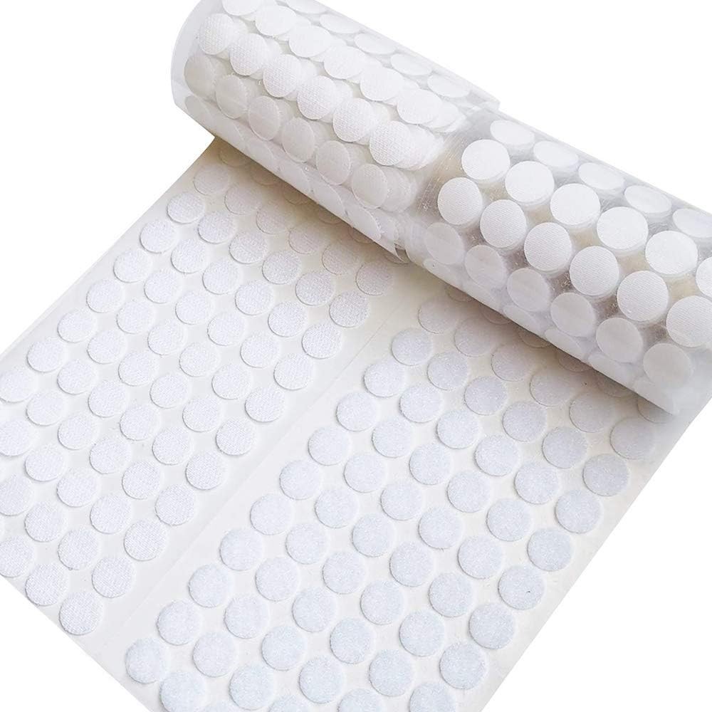 Self Adhesive Dots, Strong Adhesive 1000pcs (500 Pairs) 0.59" Diameter Sticky Ba