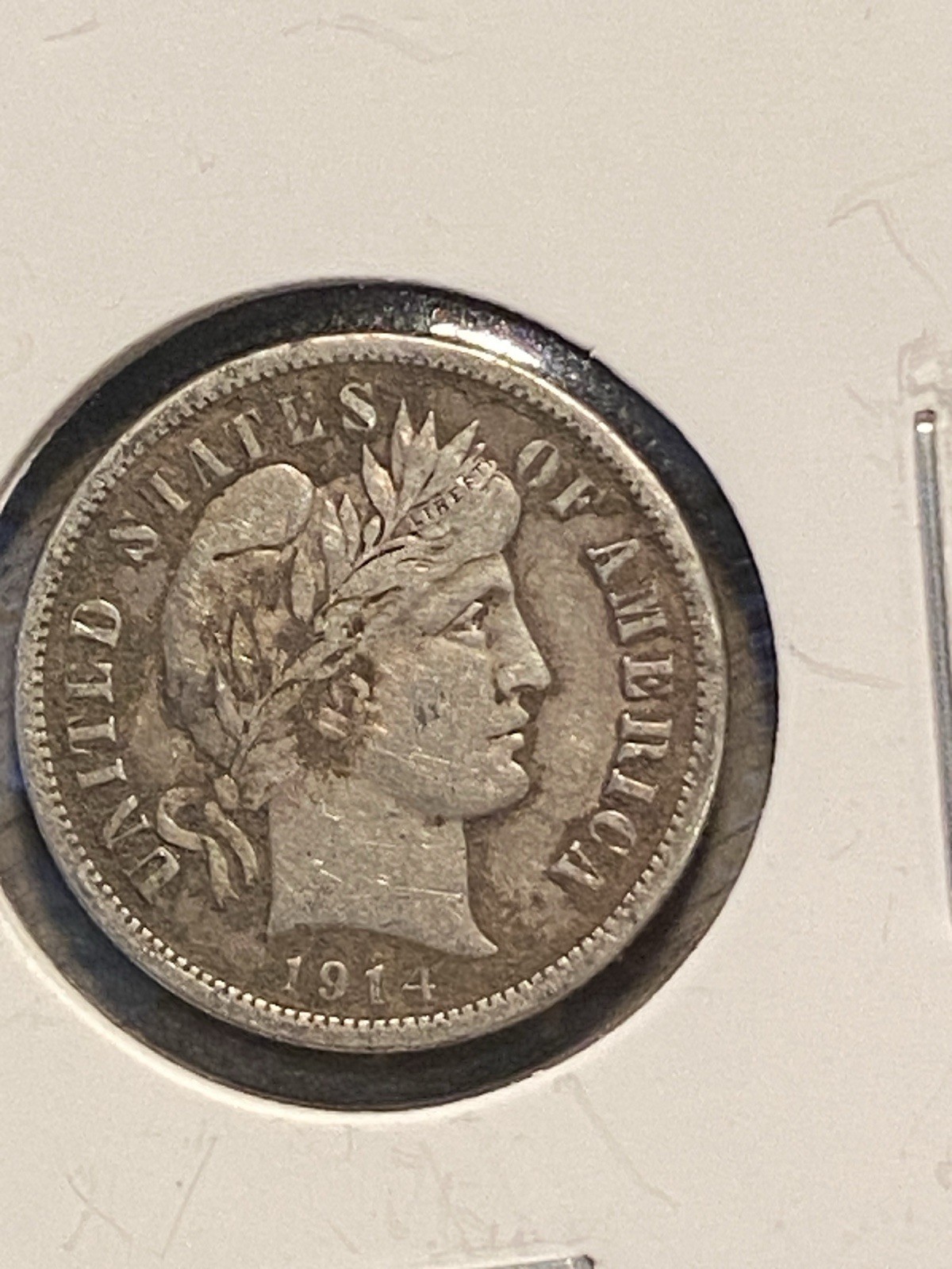 1914 D Barber Dime 10C  VF+