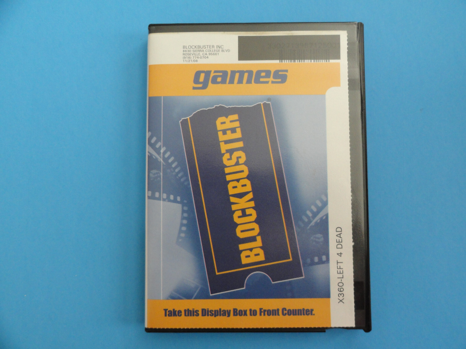 XBOX 360 LEFT 4 DEAD BLOCKBUSTER VIDEO RENTAL CASE - NO GAME