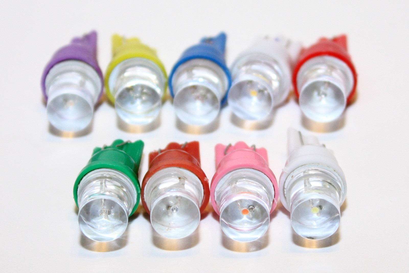 (10 Pack) - 6.3 Volt LED Bulb Flat Top 555 Base (T10) Pinball - PINK