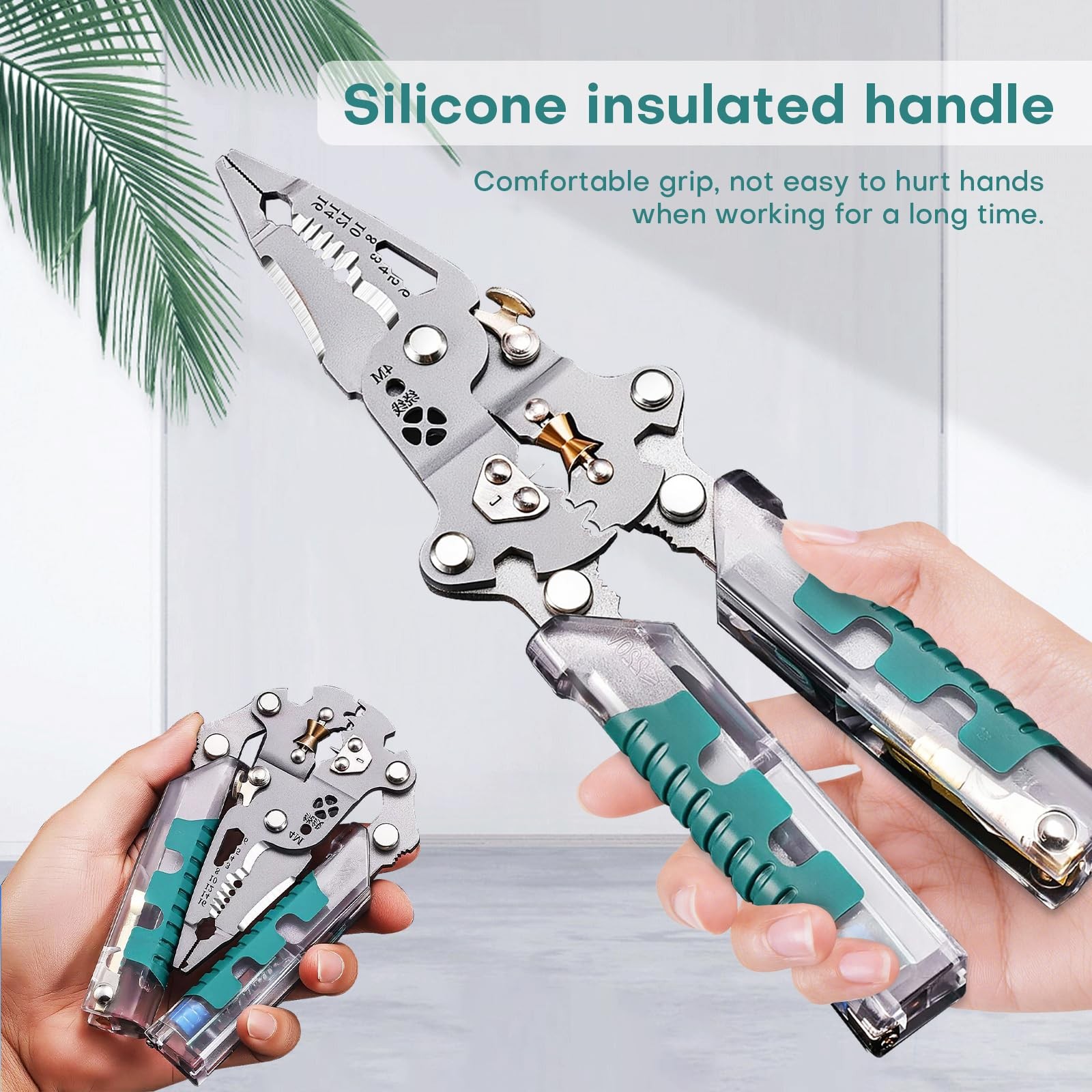 2026 Electrical Pliers, 23 In 1 Foldable Ｗire Stripper Tool with Voltage Test...