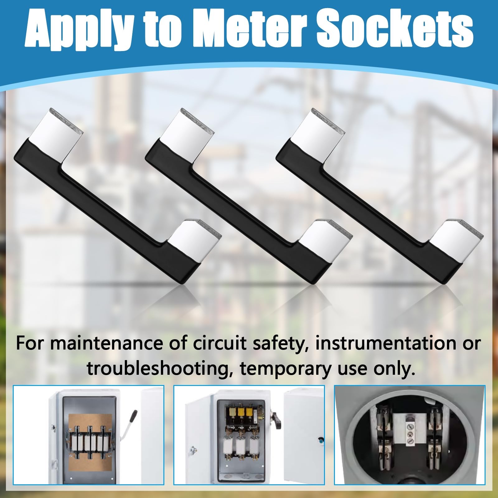 12Pcs 200 Amp Meter Socket Jumper Assembly Bypass Bus Electrical Base Link