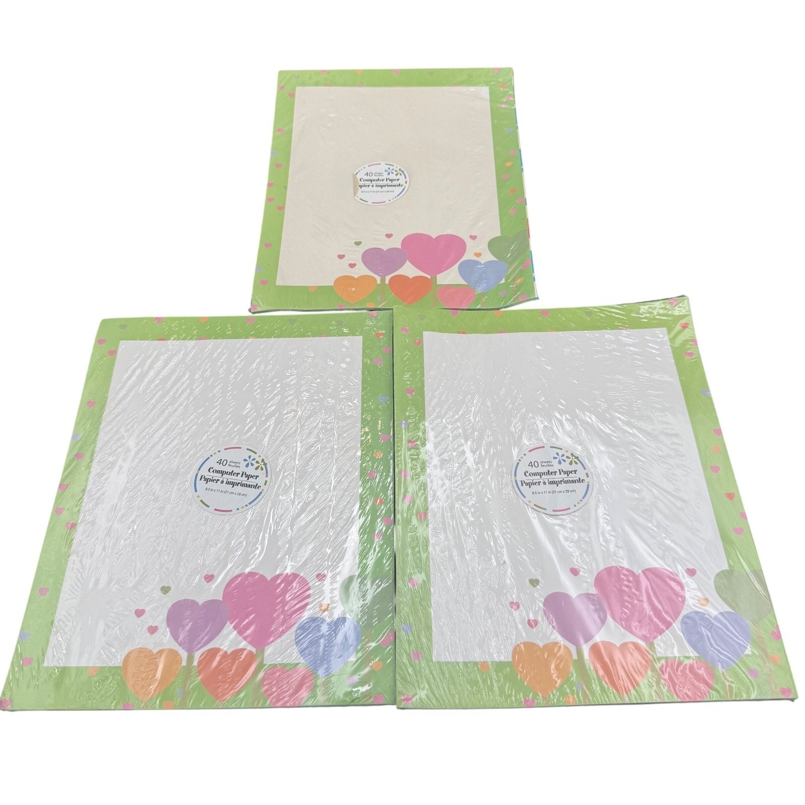 Greenbrier International Heart Balloon Computer Paper 3 Packs 120 Sheets 8.5x11
