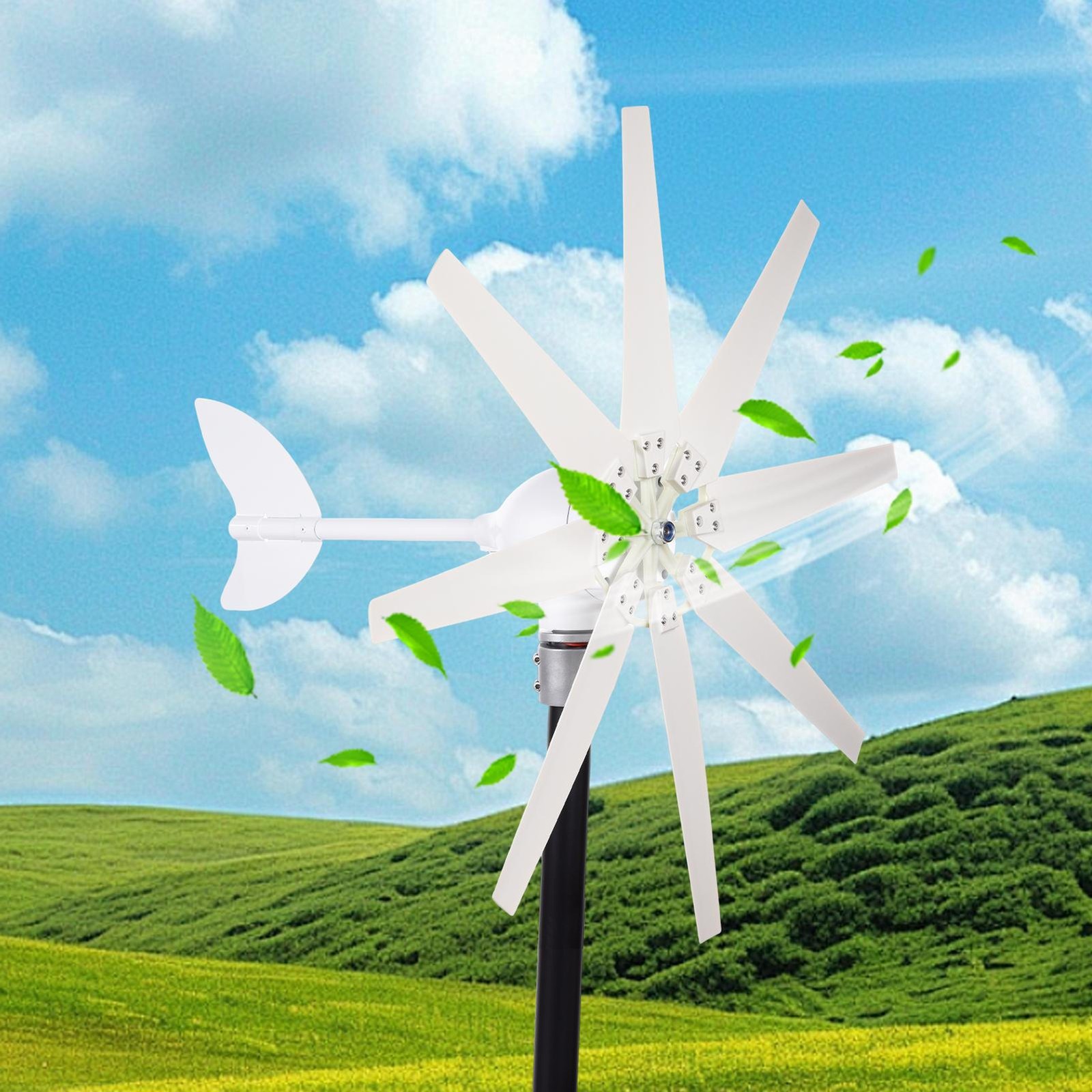 8 Blades 1200W Wind Turbine Generator 24V Controller Home Windmill Kit