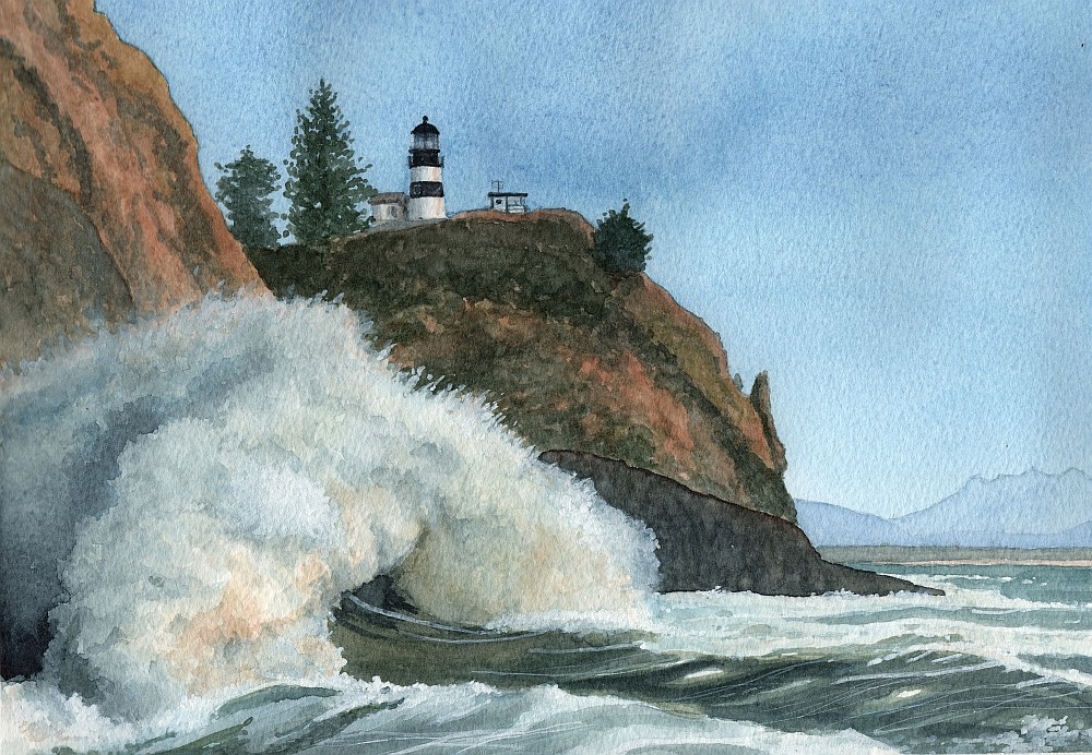 Cape Disappointment Lighthouse, Columbia River, Washington. Rob Thorpe Notecards