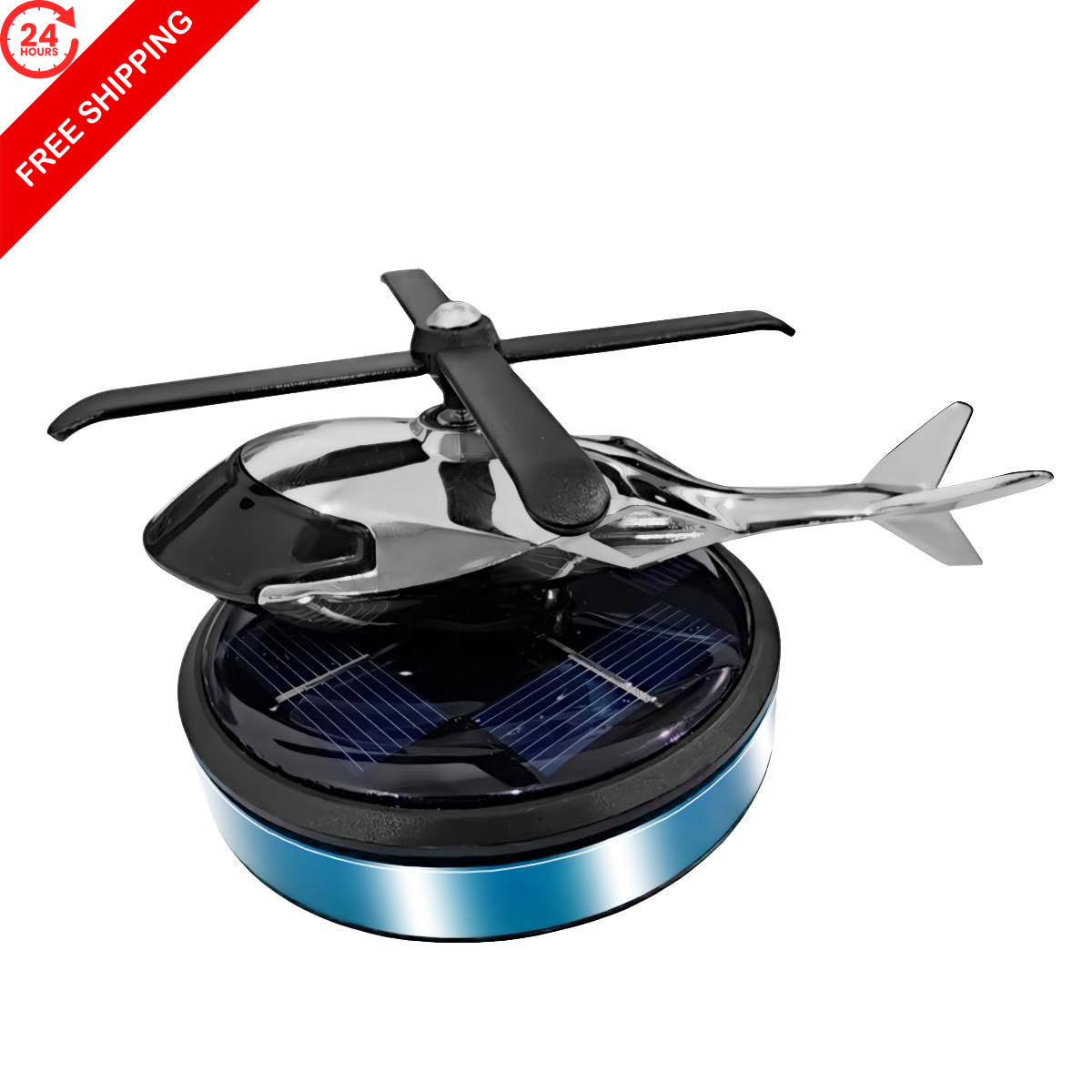 KITUREK Helicopter Solar Rotating Car Air 1 Count (Pack of 1), Blue