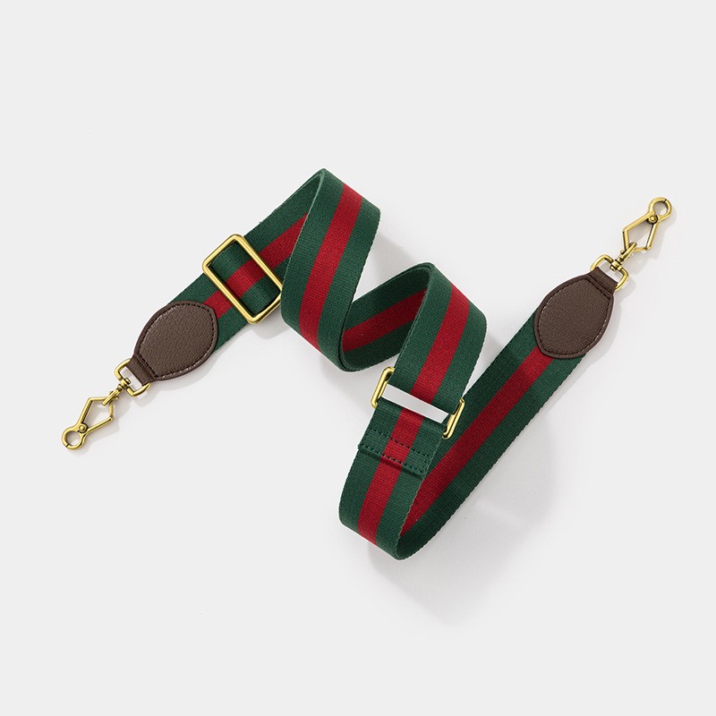 New Crossbody Shoulder Strap Gucci Replacement No Logo Green-Brown Web Leather