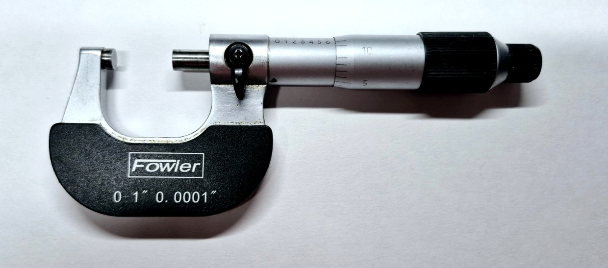 Fowler 52-229-201-0 Swiss Style Outside Micrometer 0-1"  0.0001"