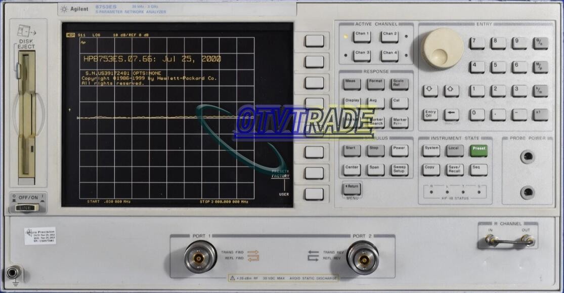 1PC Agilent 8753ES 30kHz-3GHz Network Analyzer USED