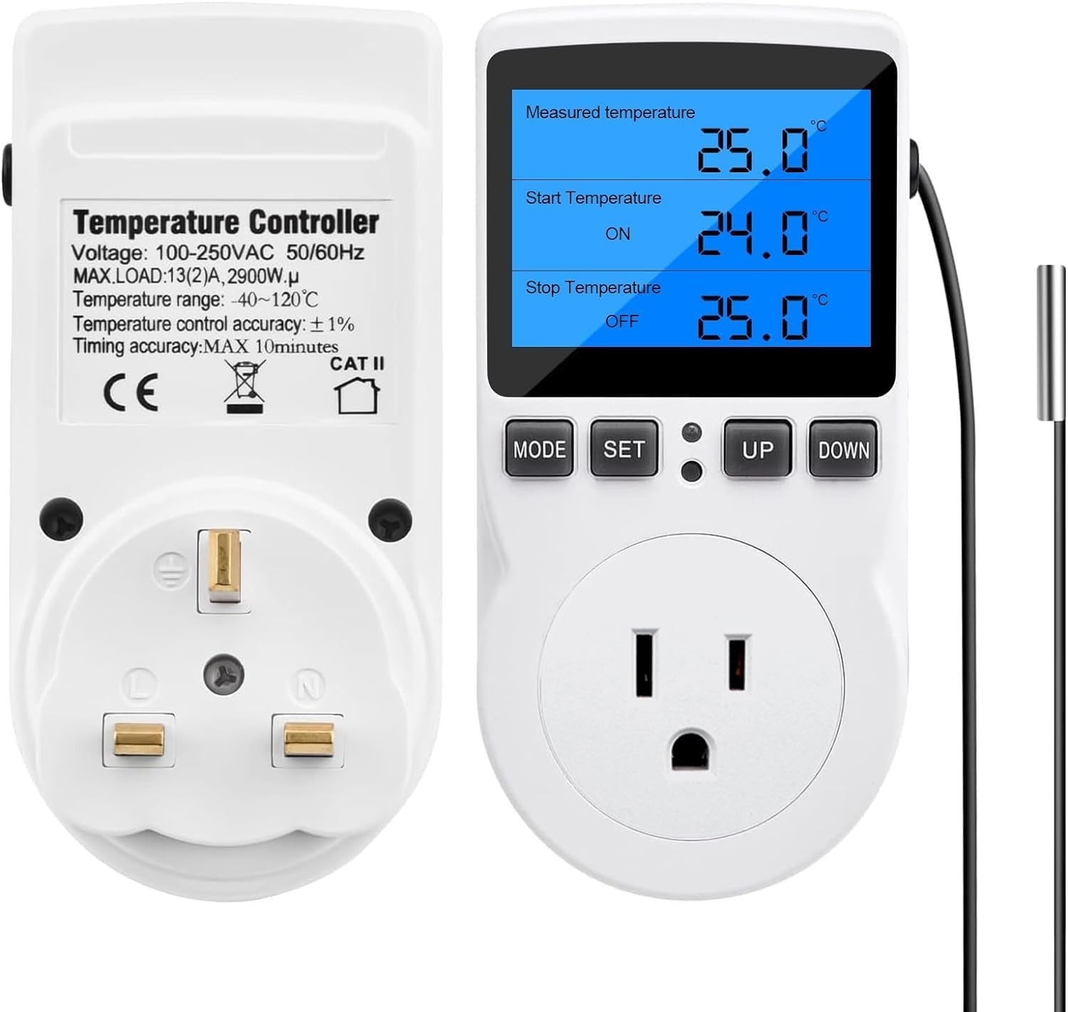 Digital Thermostat Controller - Plug-in Temperature Controller for RVs, Repti...