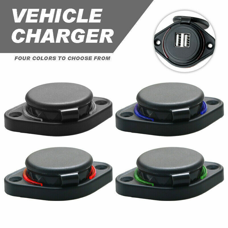 12V/24V 3.1A Car Dual ABS USB Port Charger Charging Socket Outlet LED Waterproof