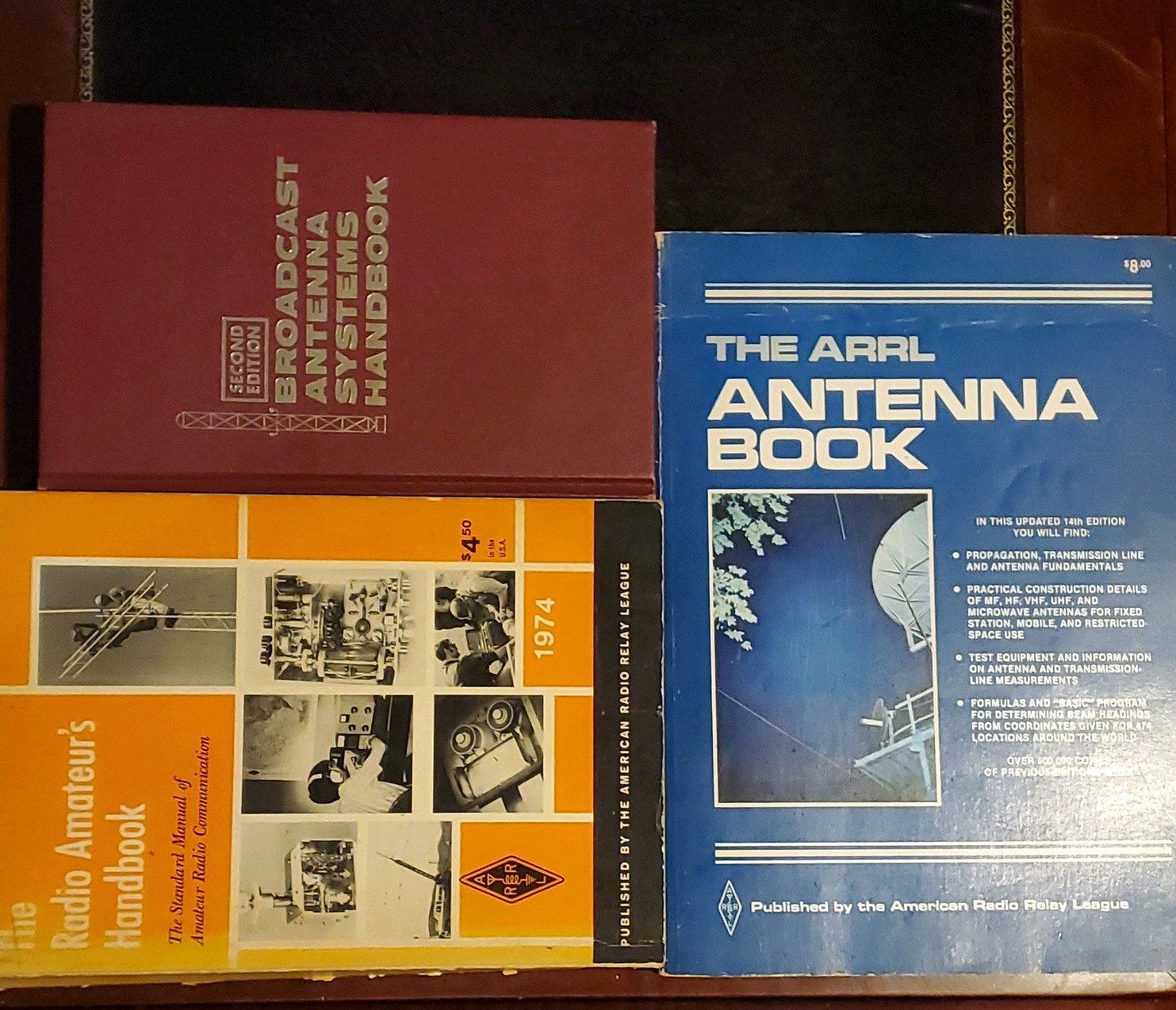 Lot of 3: ARRL Mag, Radio Amateur's Handbook 1974,Broadcast Antenna Sys Handbook