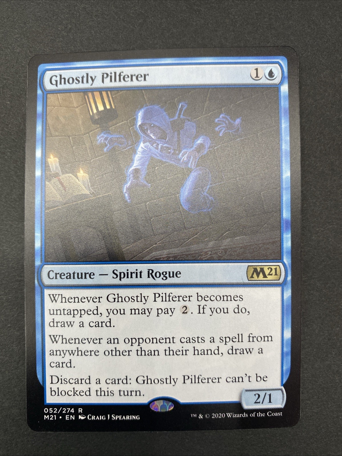 Ghostly Pilferer M21 Core Set 2021 #52 Rare Blue MTG Magic The Gathering NM